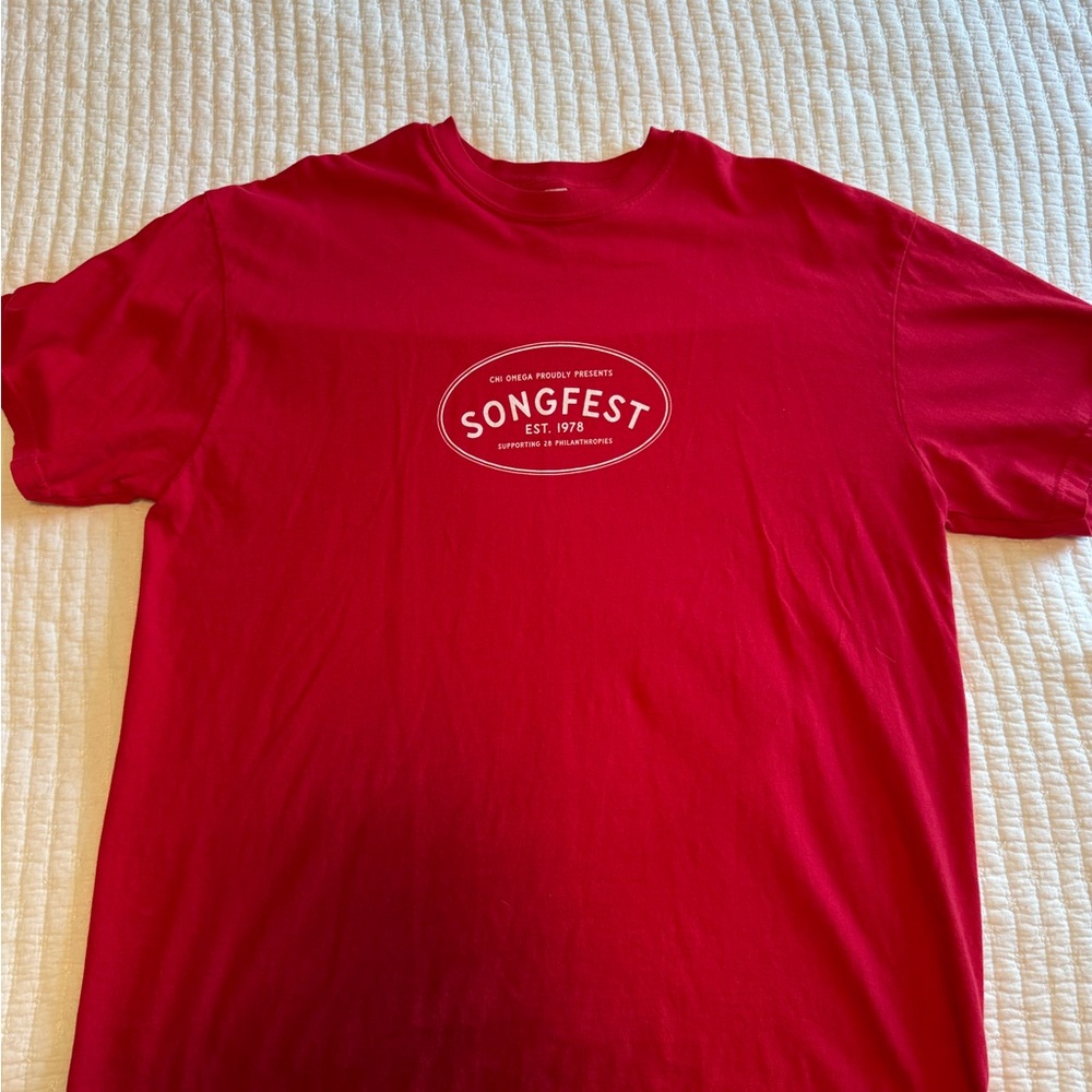 Songfest Red Graphic T-Shirt - Men's Casual Tee